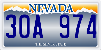 NV license plate 30A974