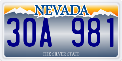 NV license plate 30A981