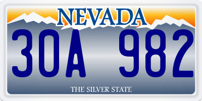 NV license plate 30A982