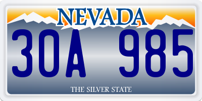 NV license plate 30A985