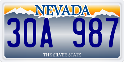 NV license plate 30A987