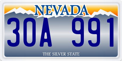 NV license plate 30A991