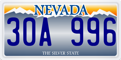 NV license plate 30A996