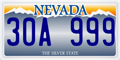 NV license plate 30A999