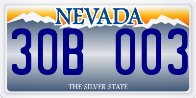 NV license plate 30B003