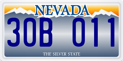 NV license plate 30B011