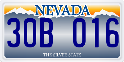 NV license plate 30B016