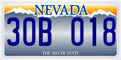 NV license plate 30B018