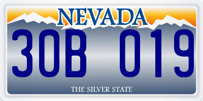 NV license plate 30B019