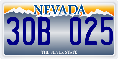 NV license plate 30B025