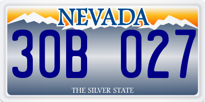 NV license plate 30B027
