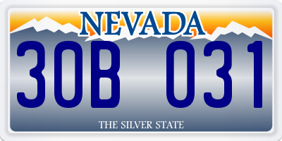 NV license plate 30B031
