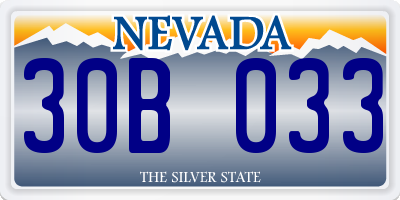 NV license plate 30B033