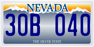 NV license plate 30B040