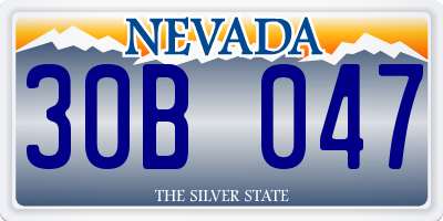 NV license plate 30B047