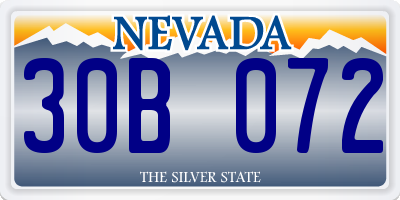 NV license plate 30B072