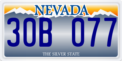 NV license plate 30B077
