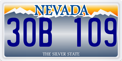 NV license plate 30B109