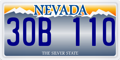 NV license plate 30B110