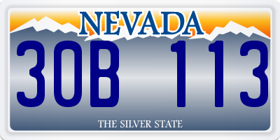 NV license plate 30B113