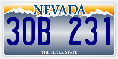 NV license plate 30B231