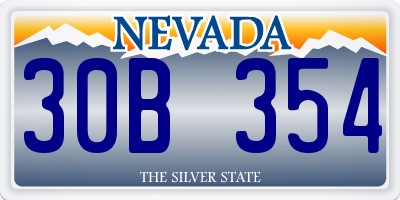 NV license plate 30B354