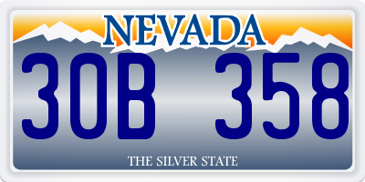 NV license plate 30B358