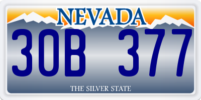 NV license plate 30B377