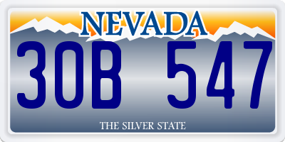 NV license plate 30B547