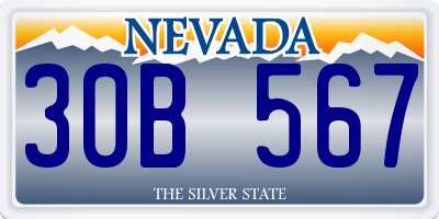 NV license plate 30B567