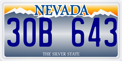 NV license plate 30B643