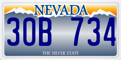 NV license plate 30B734