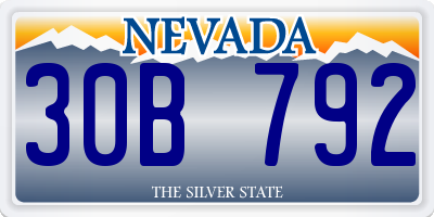 NV license plate 30B792