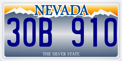 NV license plate 30B910