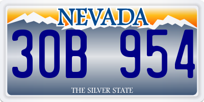 NV license plate 30B954