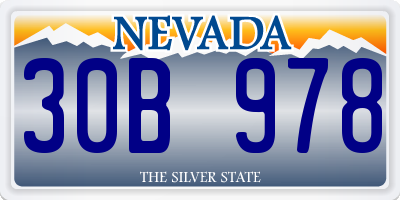 NV license plate 30B978