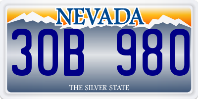 NV license plate 30B980