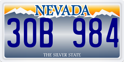 NV license plate 30B984