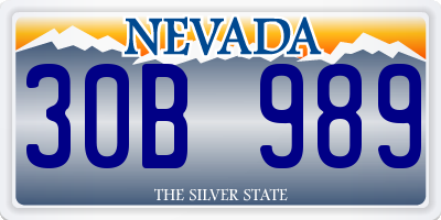 NV license plate 30B989
