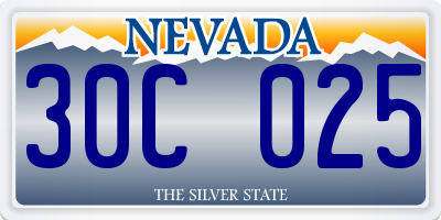 NV license plate 30C025