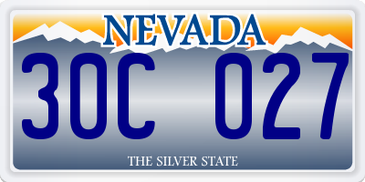 NV license plate 30C027