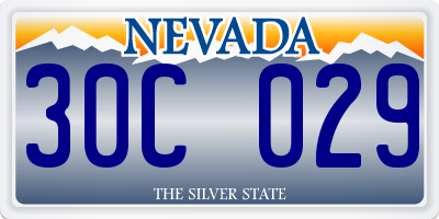 NV license plate 30C029