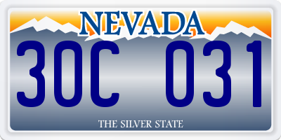 NV license plate 30C031