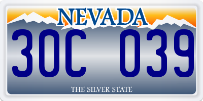 NV license plate 30C039