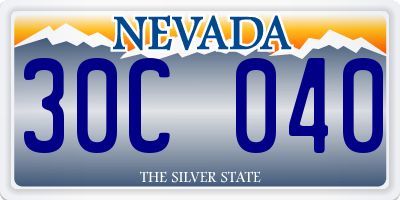 NV license plate 30C040