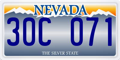 NV license plate 30C071