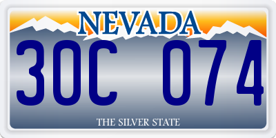 NV license plate 30C074