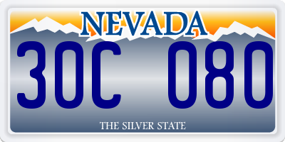 NV license plate 30C080