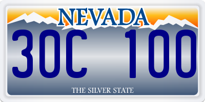 NV license plate 30C100