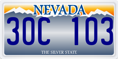 NV license plate 30C103
